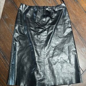 Black Leather Skirt Vintage Banana Republic 2
